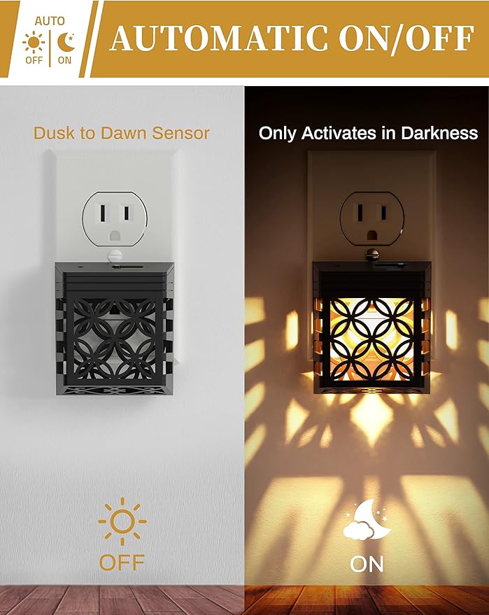 DORESshop Plug in Night Light, Night Lights Night Lights Plug Into Wall, Dusk to Dawn Sensor, Adjustable Brightness, Decorative Nightlight for Bathroom, Hallway, Stairway, Soft White 3000K, 1 Pack