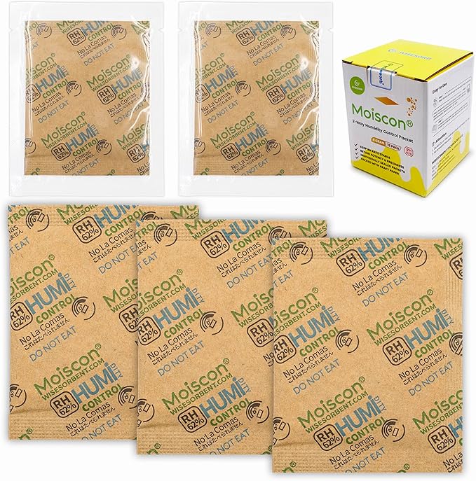 Wisesorb 15 Pack 62% Two-Way Humidity Control Packs, 8 Gram for Storing 1 oz, Size 8 Moisture Control Packets Individually Wrapped