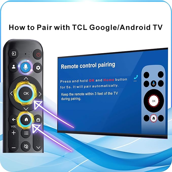B BraiNice Universal Remote for All TCL TV Remote Replacement, Motion Backlit, Voice Control & Bluetooth, for Google Smart TV, TCL-Smart and Android TVs 2026-2016