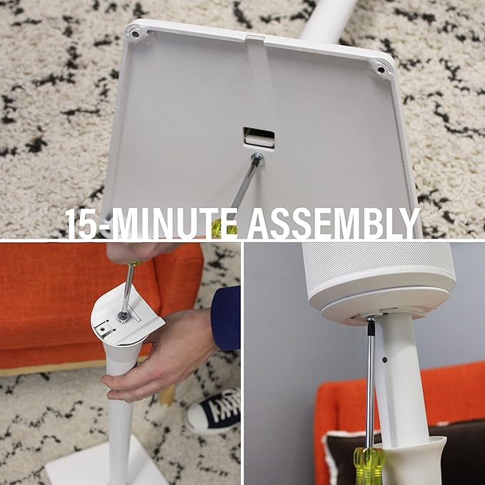 Sanus Wireless Speaker Stand for Sonos Era 100™ - Pair White |, Perfect Stand Setup for Easy and Secure Mounting of New Sonos Era 100™ Speakers - OSSE12-W2