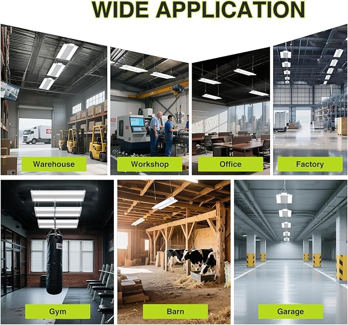 YXL LED Linear High Bay Shop Light 210W, Larger Central Lighting Area, 31500LM, 120-277V, 0-10V, 5000K, Commercial Linear High Bay Led Shop Lights for Warehouse Industrial Garage Workshops, UL