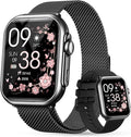 Smart Watch for Women Men Fitness: 1.85" Smart Watch with 30 Days+ Battery Life Make/Recive Call Heart Rate SpO2 Sleep Monitor 120+ Sport IP68 Waterproof Fitness Tracker Watch for iPhone Android Black