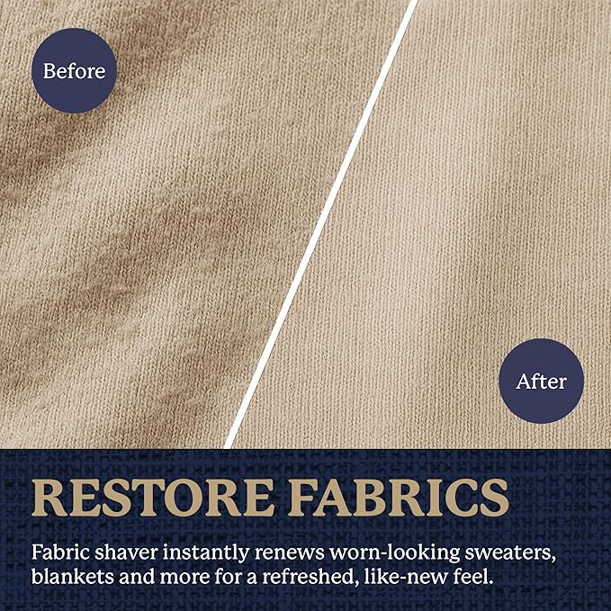Farberware Fabric Shaver & Lint Remover Set – Battery Operated Sweater Shaver with Triple Blades and Extra Sticky Roller for Pet Hair, Fuzz & Pilling on Clothes, Upholstery & Bedding