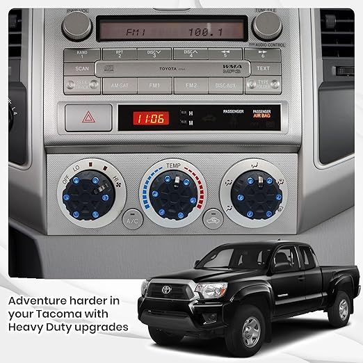 2nd Gen Tacoma Accessories AC Knob Upgrade - 2005,2006,2007,2008,2009,2010,2011,2012,2013,2014,2015 Tacoma Climate Control Dial Mods Set - 2nd Gen Tacoma Mods - for Toyota Interior Replacement Kit