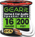 16AWG Speaker Wire, GearIT Pro Series 16 Gauge Speaker Wire Cable (200 Feet / 60.96 Meters) Great Use for Home Theater Speakers and Car Speakers, White