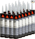 Sika Sikaflex-221 - Aluminum Gray - Multi-Purpose Polyurethane sealant/Adhesive - Creates Permanent Elastic Seal - Sandable/paintable - Non-Corrosive - 10.1 fl. Oz (Pack of 24)