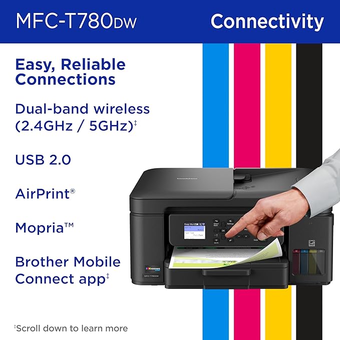 Brother INKvestment Tank 780 Wireless Color Inkjet All-in-One Printer with Duplex Printing | Includes up to 3 Years of Ink in-Box(1) and a 3-Year Limited Warranty(2) (MFC-T780DW)