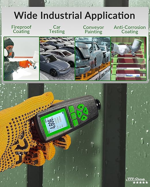 Digital Coating Thickness Gauge CM-208FN / Automatic Thickness Paint Meter for Steel and Aluminum with Resolution 0.001mils /0.1um (Fe/Al)
