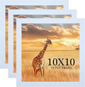 TKYGU 10x10 Picture Frame Set of 3, white Wooden Frame 10 by 10 Square Wall Gallery Poster Photo frame with Durable Shatter Resistant Plexiglass for Wall Hanging best gift