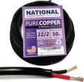 NATIONAL Wire & Cable – 22 AWG 2-Conductor Premium Copper Wire, 50 ft, Stranded | Made in USA, Flexible Jacket | Electronics, Alarms, Signal Wiring, DIY, Indoor and Outdoor Use
