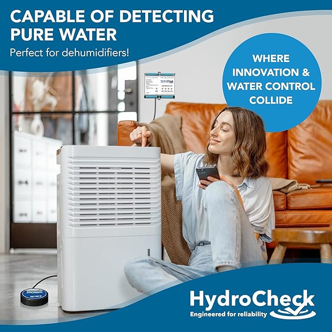 HydroCheck Automatic Water Shut Off System - Smart Leak Detection Device - Commercial Moisture Sensor Alarm - High Amp Load for Buildings & Office Space (Wiring Sold Separately)