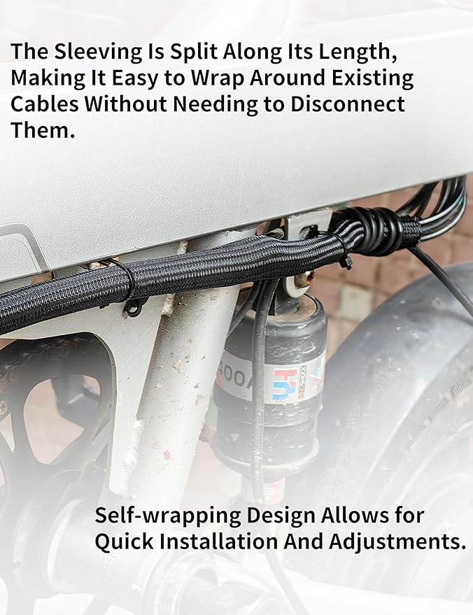 Cable Management Split Wire Loom Sleeve - Cord Hider & Protector for Desk, Pet Chew Proof, Wire Cover Organizer, Flexible Tube for Wires and Cables (3/4 Inch 10FT, Black)