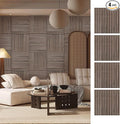 ARMURO Wood Slat Wall Panel - 4 PCS Walnut Wood Panels for Wall, Natural Wood Veneer Acoustic Slat Wood Wall Panels - Wood Slats for Wall Soundproof Wood Panels 23.6" W x 23.6" L