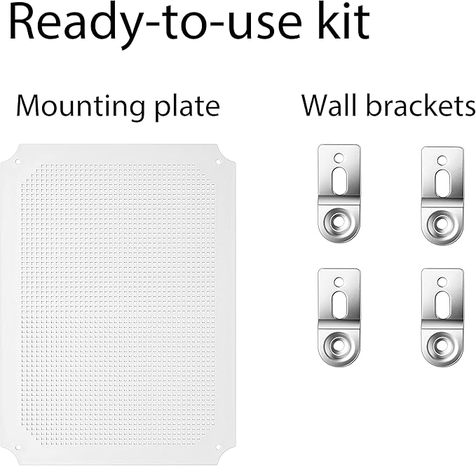 Gratury Junction Box, IP67 Waterproof Plastic Enclosure for Electrical Project, Hinged Grey Cover, Includes Mounting Plate and Wall Bracket (Transparent Cover with Inner Door, 16.1"x12.2"x7.1")