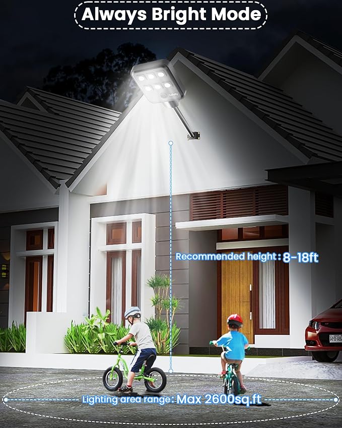 Gefolly G-5000W Solar Street Light Outdoor, Wide Angle Commercial Parking Lot Light Dusk to Dawn 6500K IP67 Flood Security with Motion Sensor Lamp for Yard, Basketball Court