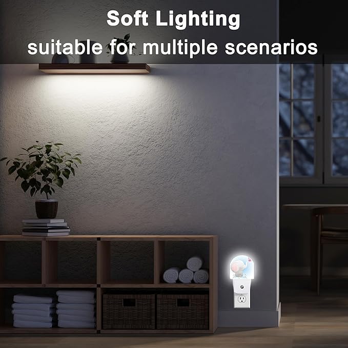 YESPOAK Cute Little Elephant Play Butterfly Dusk to Dawn Night Light Auto Sensor Lamp Home Indoor Stairway Kitchen Corridor Night Lights Plug Into Wall Décor Boys Girls Women Men Room Gifts