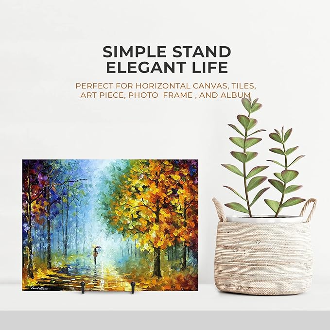 TR-LIFE 4 Pack 6 Inch Plate Display Stands -Picture Holder Stand for Decorative Plate, Book, Photo Frame Easel (Black)
