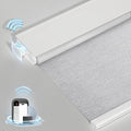 MANSNIX Smart Motorized Blinds with Remote, Cordless No-Drill Automatic Roller Shades, Blackout Electric Blind for Windows, Grey, 39.5 x 72