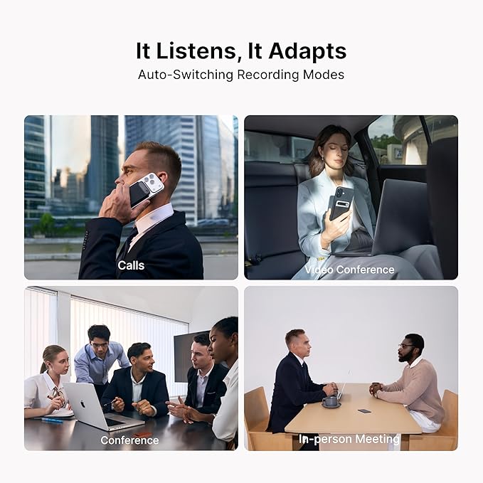 Comulytic Note Pro AI Voice Recorder, Unlimited Transcribe & Summarize, One Tap Recording Device with AI Note Taking, Support 113 Languages, 64GB, Audio Recorder for Calls, Meetings, Lectures, Silver