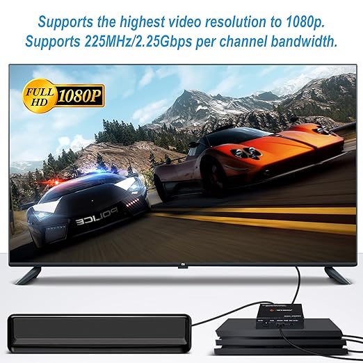J-Tech Digital Premium Quality 1080P HDMI To HDMI + Audio (SPDIF + RCA Stereo) Audio Extractor Converter (JTDAT5CH)
