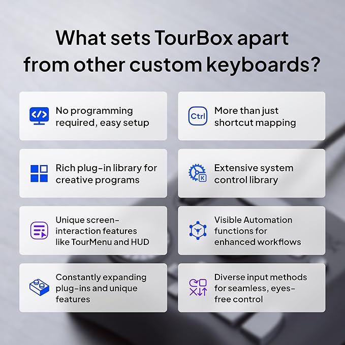 TourBox NEO - Customizable Editing Controller, Photo Color Grading Illustration Speed Editor, Intuitive Control Boost Productivity, Programmable Keyboard for Adobe CSP and More, Works with Mac/PC