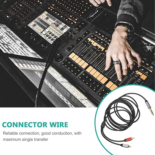 FRCOLOR 35mm 3-core Stereo to 2-Connector Audio Cable 3m Guitar Sound Signal Splitter Cable for Studio Recording and Microphone Accessories