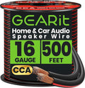 16AWG Speaker Wire, GearIT Pro Series 16 Gauge Speaker Wire Cable (500 Feet / 152.4 Meters) Great Use for Home Theater Speakers and Car Speakers, Black