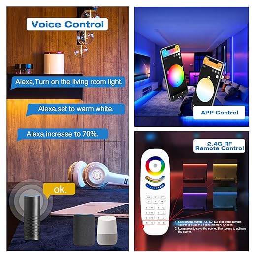 GLEDOPTO ZigBee3.0 Pro+ 5 in 1 LED Controller 20A Max RGBCCT/RGBW/RGB/CCT/Dimmer Compatible with Alexa Homey Home Assistant APP Control for RGBCCT RGB WWCW LED Strip Light (Hub Required)