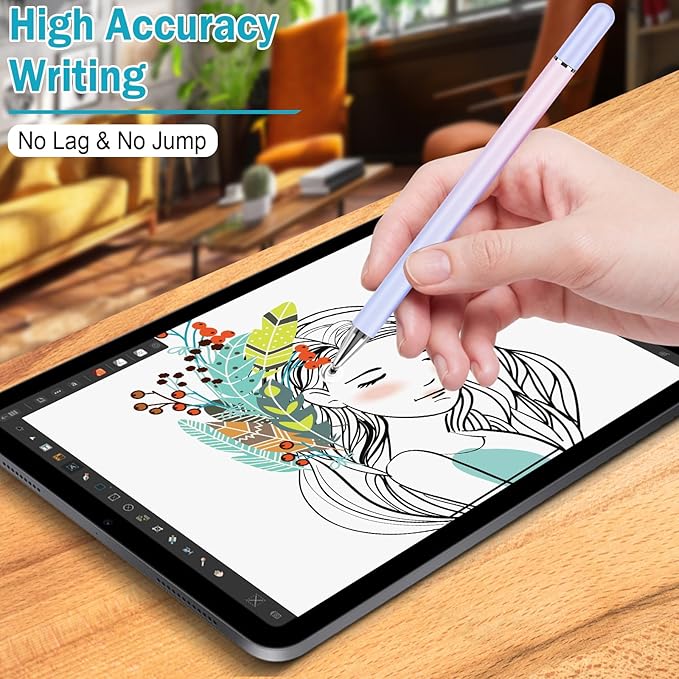 Stylus Pens for Touch Screens, 4 Pcs High Precision Disc Stylus with Magnetic Cap, 2 in 1 Stylus Pen Compatible with iPhone, iPad Pro, Mini, Air and Samsung Tablets