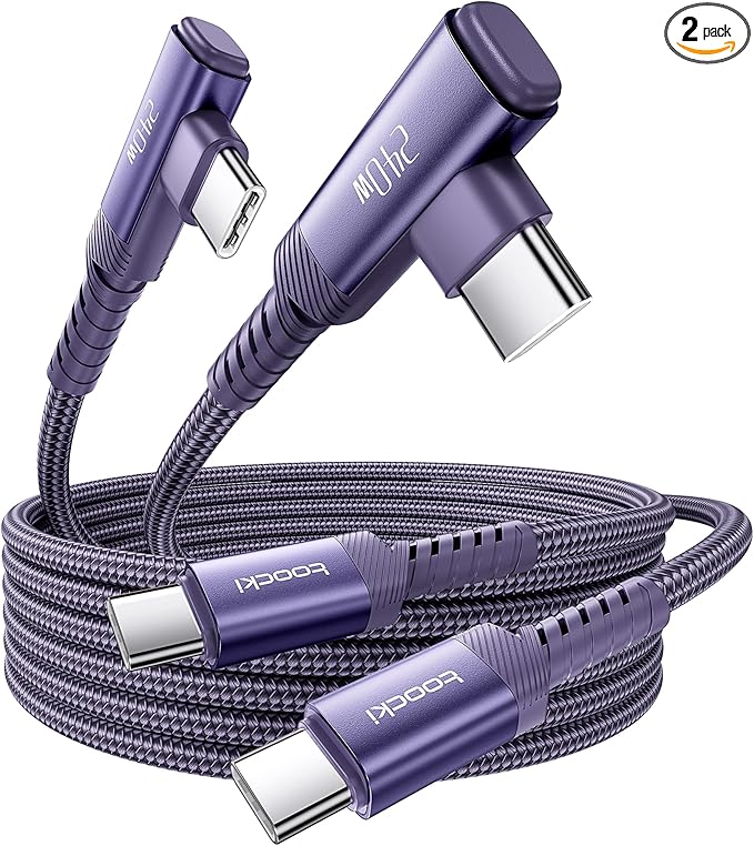 USB C Cable [2Pack, 3.3ft] 240W Fast Charging Type C Cord, Nylon Braided USB 2.0 Cable for iPhone 17 16 15 Pro Plus Pro Max Air, iPad Pro, Samsung Galaxy S24 S23, Switch, MacBook Pro, Pixel-Purple