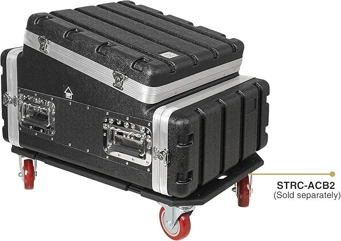 Sound Town Lightweight and Compact 4U ATA ABS Rack Case, with Slant Mixer Top, 21" Depth, 10U Top and 4U Side Spaces (STMR-A10X4U)