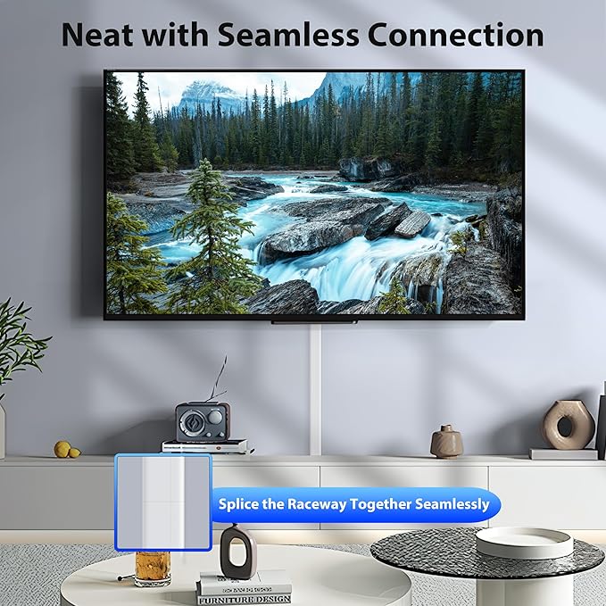 ZhiYo Large Capacity Wire Hiders for TV on Wall for 2-4 Cords, 63in (4xL15.8in) PVC Cable Cover with Adhesive Tape, Snap and Lock Design for Wall Mounted TV, Beige Cord Covers for Wires on Wall