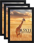 TKYGU 8.5x11 Picture Frame Black Set of 3, Certificate Frame Poster and Photo frame, Horizontal and Vertical Formats for Wall or Tabletop, 8.5x11 Frame with Shatter Resistant Plexiglass, best gift