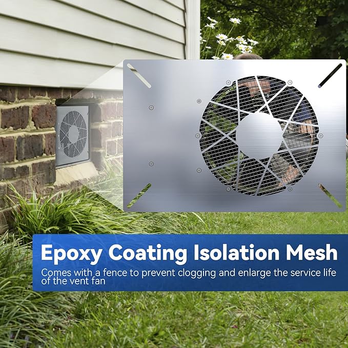 Abestorm 540CFM Crawlspace Ventilation Fans IP-55 Grade Basements Vent Fan 8.7 inches Ventilator Fan with Freeze Protection Thermostat Dehumidistat for Crawl Space Basement Attic Garage, Exhaust