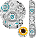 Keyboard Wrist Rest and Mouse Pad Wrist Support Set with Coasters,Non-Slip PU Base Ergonomic Gaming Mousepad for Home Office Working Studying Easy Typing & Pain Relief,Mandala Flowers