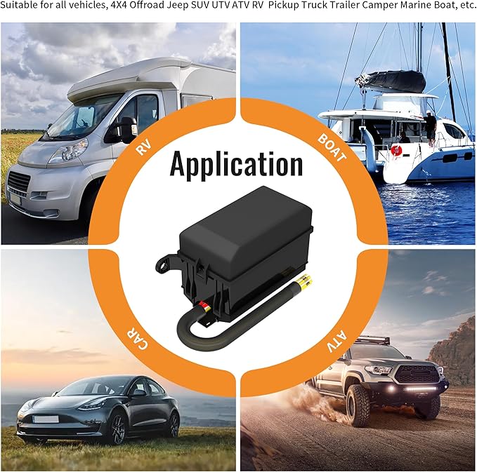 Fuse Box 12V Relay Box 6 Way Automotive Waterproof Relay Fuse Box Pre-Wired Relay Panel with 6 Relays and 6 ATC/ATO Blade Fuses for Car Truck Jeep Boat