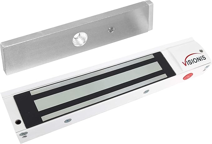 Visionis VS-VISML600LED-WH Indoor 600lbs White Electromagnetic Lock with LED Sensor for Door Access Control