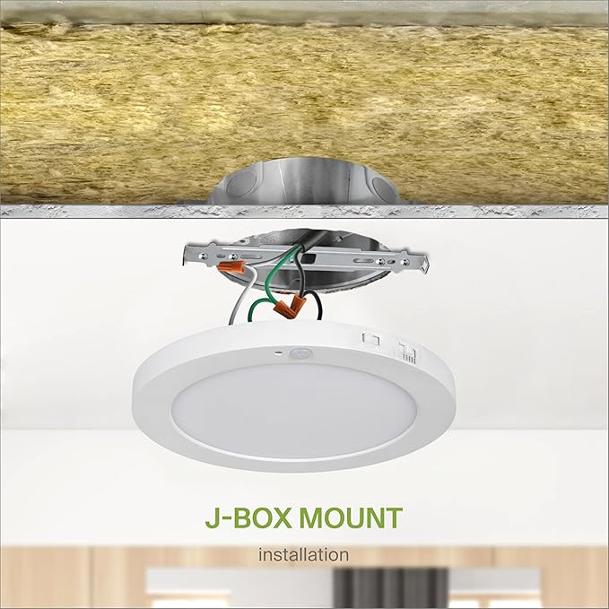 ASD LED 9" Round Flush Mount Ceiling Light Fixture, Low Profile Surface Lighting | 5CCT, Motion Sensored, Ultra-Thin, ETL Listed | 15W 1300LM 2700-6000K 120V | Kitchen, Hallway Lamp | White, 12 Pack