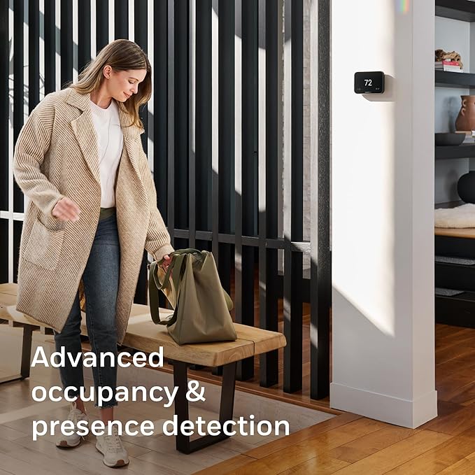 New Honeywell Home X8S WiFi Smart Thermostat with Video Doorbell Compatibility, IAQ Control, and Customizable Touchscreen Display, Black