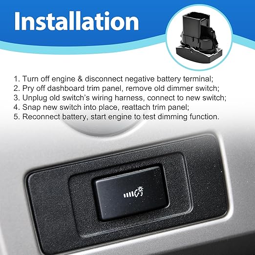 Instrument Panel Dimmer Switch Fits for 2011-2014 Ford F150 Replaces BL3Z-11691-AA BL3Z11691AA