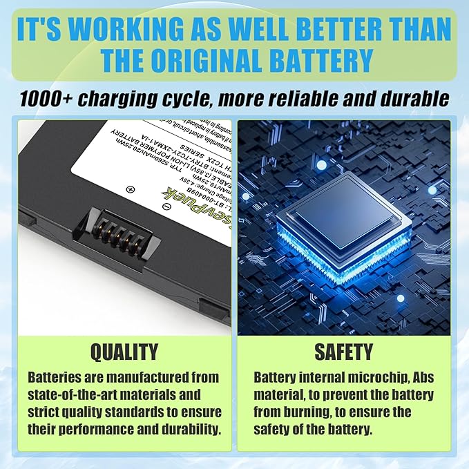 GsevPuek 5260mAh TC26 Replacement Battery, for Zebra TC21 TC26 TC26AK TC210 TC210K Barcode Scanner,BT-000409A BT-000409B BTRY-TC2X-1XMA1-01 BTRY-TC2Y-2XMA-1A BT-000411-08.