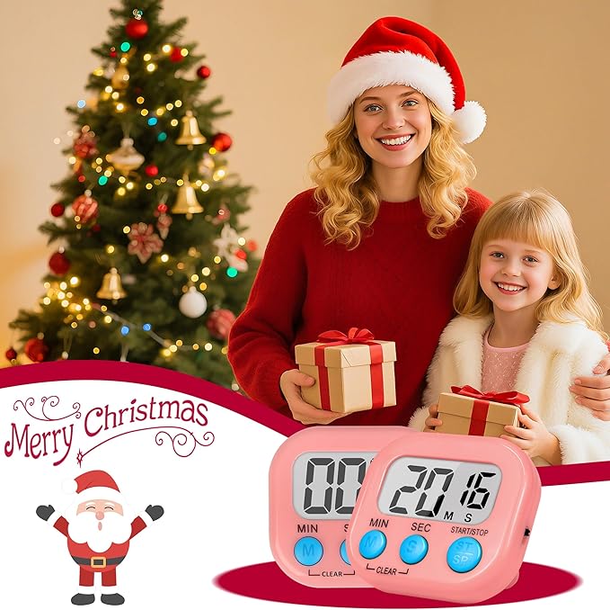 ZILLEEN Classroom Timer for Kids Teachers 2 Pack Digital Timers, Pink