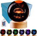 Conalisk 3D Mushroom Crystal Ball Lamp, Lifelike LED Mushroom Night Light, 16 Colors Changing Light, Dimmable Remote Control, Desk Lamp