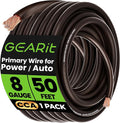 GEARit 8 Gauge Wire (50ft - Black Translucent) Copper Clad Aluminum CCA - Primary Automotive Wire Power/Ground, Battery Cable, Car Audio Speaker, RV Trailer, Amp, Electrical 8ga AWG 50 Feet