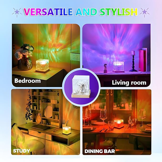 Growalleter Northern Lights Projector, 16 Colors Rechargeable Aurora Light Projector & Mood Lighting Galaxy Lamp, App Remote Night Light for Bedroom, Gift for Teenage Girls Room Decor (Battery)