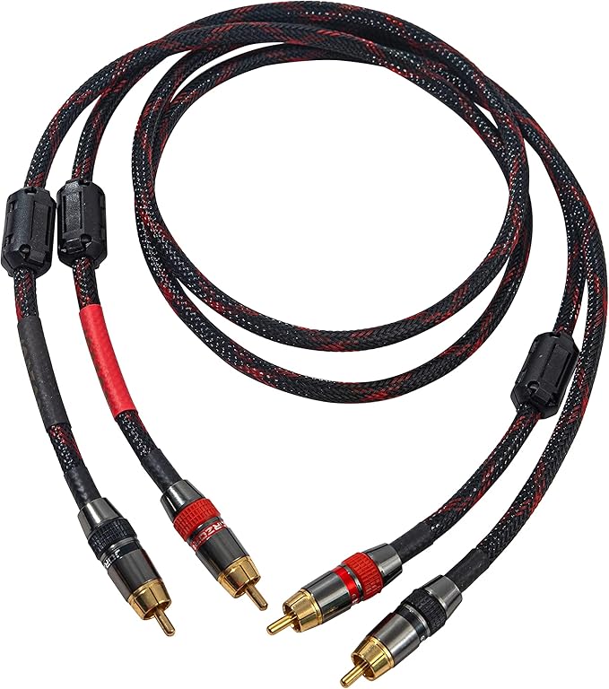 JORZOR RCA Cable, 2RCA Male to 2RCA Male Stereo Audio Cables 【Hi-Fi Sound】 Braided RCA Stereo Cable for Home Theater, HDTV, Amplifiers, Hi-Fi Systems, Car Audio, Speakers (1M(3.3FT))