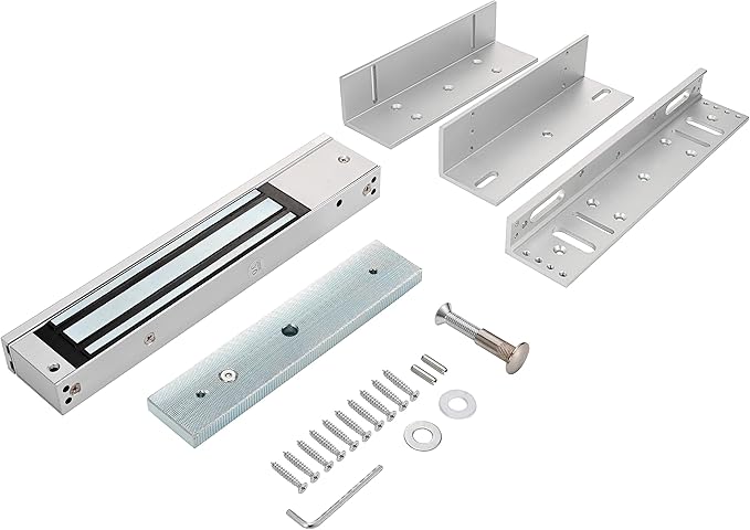Electric Magnetic Lock with Z and L Bracket 280KG 600LBS Holding Force Electromagnet Lock 12V Fail Safe Single Door for Access Control System