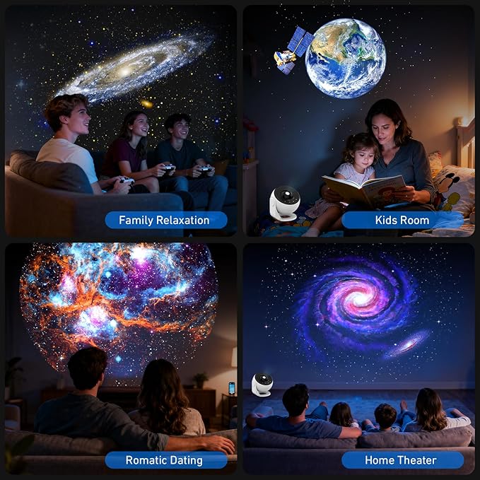 Galaxy Projector Pro, 13 in 1 Home Planetarium Galaxy Projector for Bedroom, Star Projector Galaxy Light with Timer, Adjustable Focus Night Light Projector for Kids Adults Room Decor