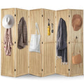 Babion 6 Panel Pegboard Display, Pegboard Room Divider Freestanding Folding Privacy Screens Display Stand for Craft Shows (Natural)