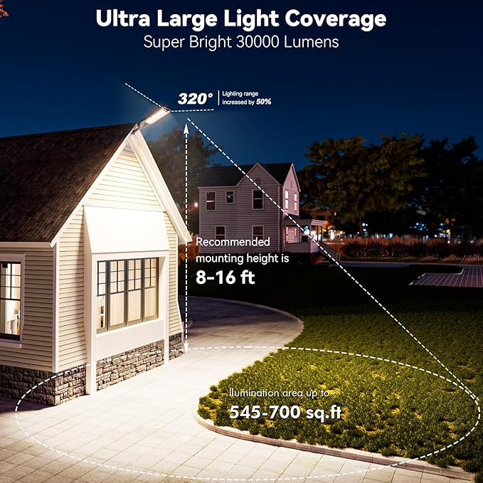 MMKT Solar Street Lights Outdoor, 3 Color Warm White LED Dusk to Dawn IP65 Waterproof Solar Flood Light with Motion Sensor and Remote Control for Outside Path, Yard, Garden, Walkway